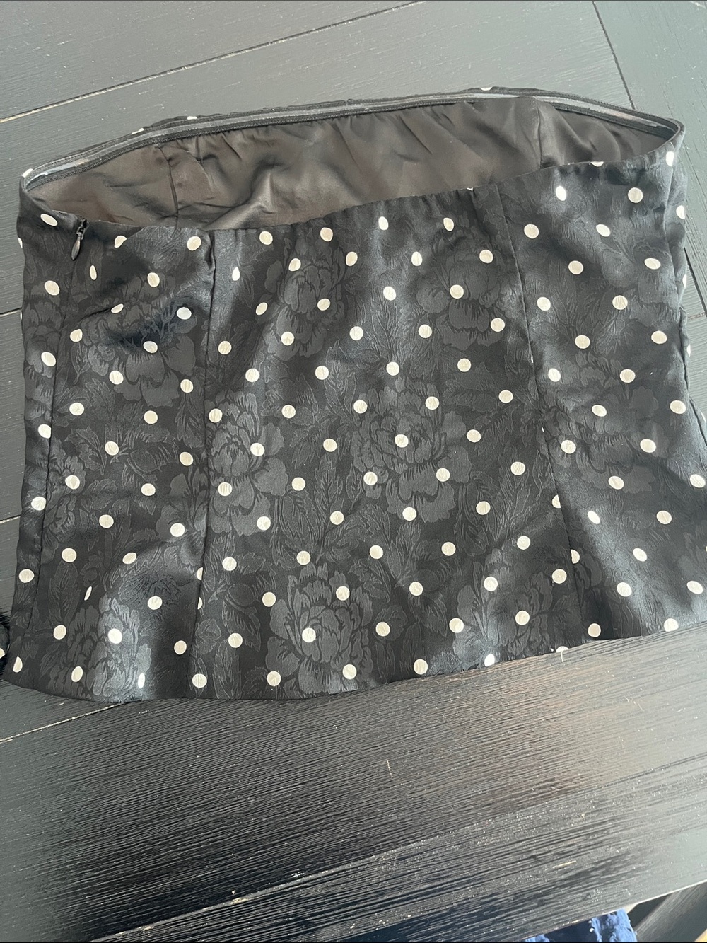 Princess Polly Black Polka Dot Wide-Leg Pants Set with a flaterring corset top - Picture 7 of 9